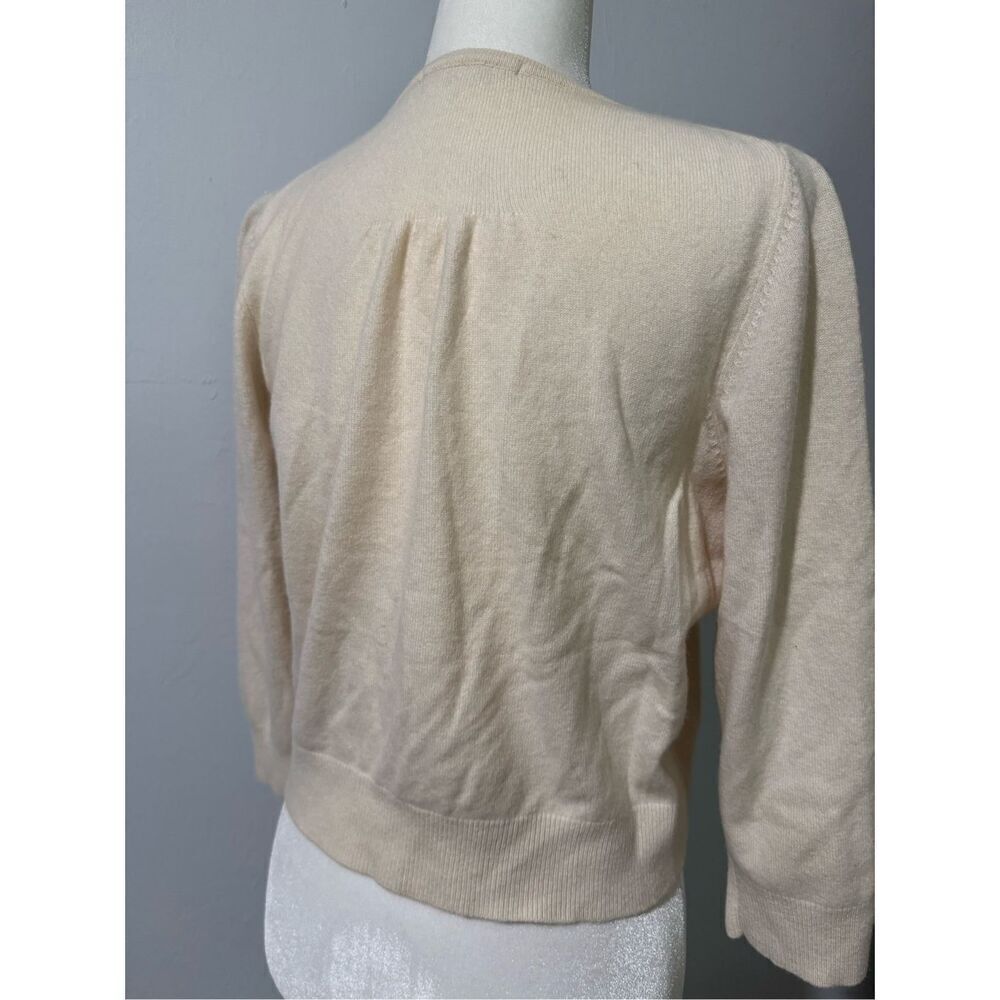 Boden 100% Cashmere cream button front sweater 12 - Picture 3 of 6